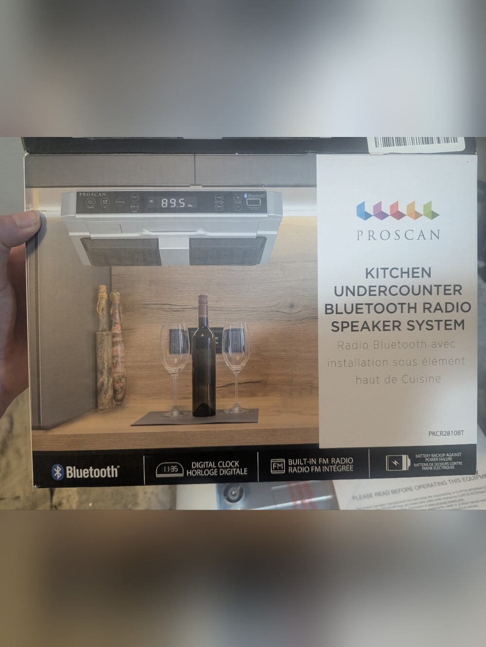PROSCAN Under Cabinet  FM/ Clock Radio & Bluetooth